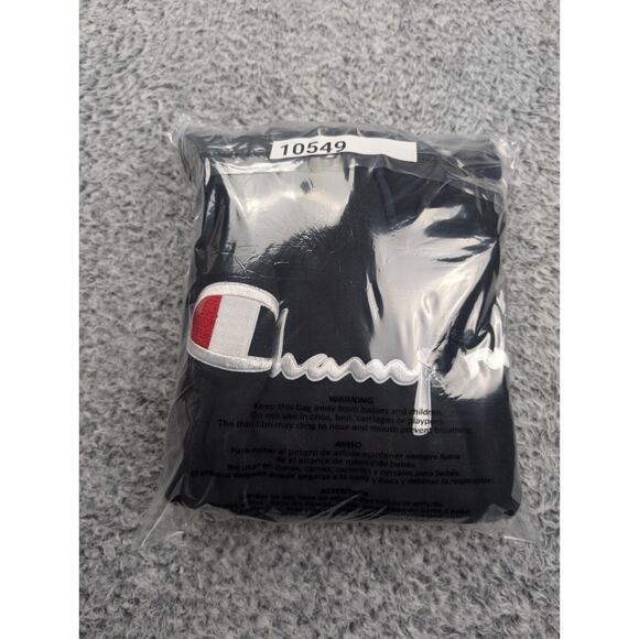 Champion Sweatshirt Men Large Black Reverse Weave Hoodie Drawstring Grunge Chore - Picture 6 of 6